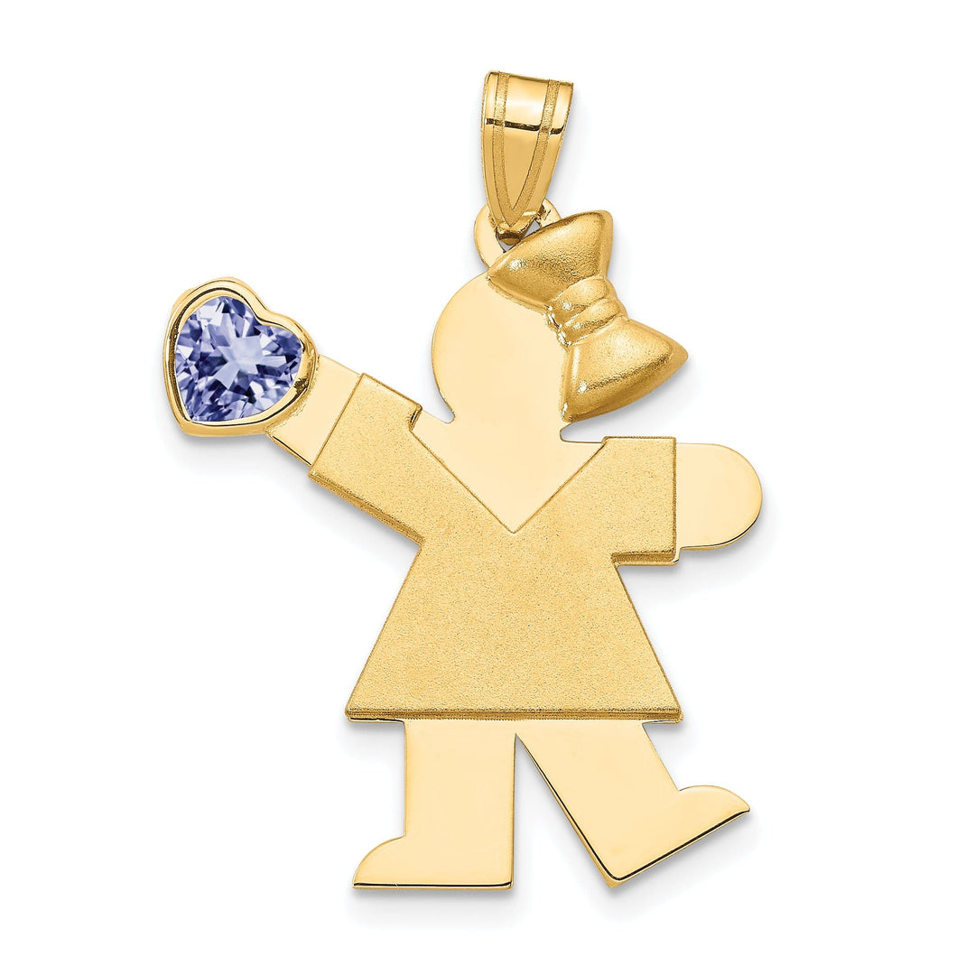 14k Yellow Gold June Birthstone Kiss Girl Charm