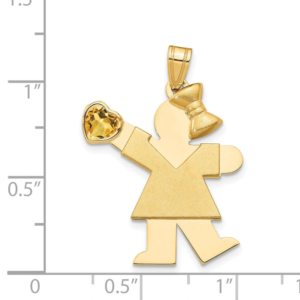 14k Yellow Gold Nov. Birthstone Kiss Girl Charm