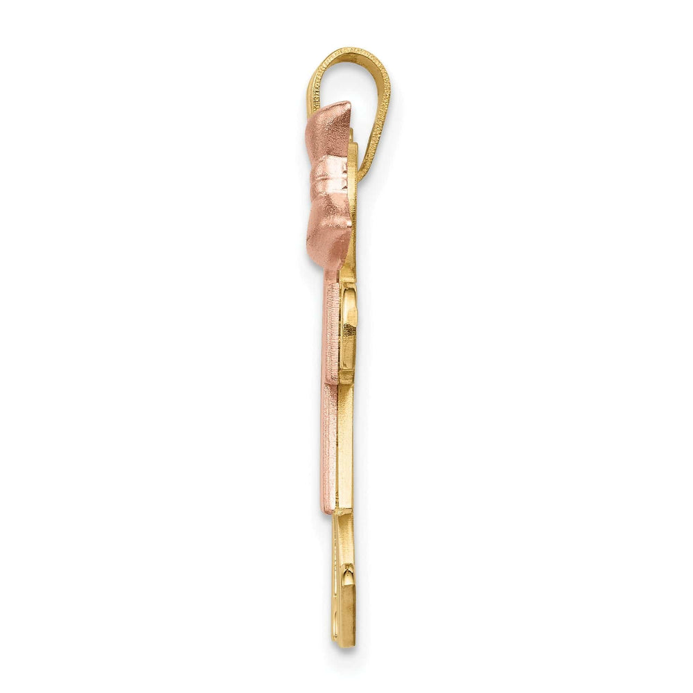 14k Tri-color Large Boy-Girl Twins Kiss Charm