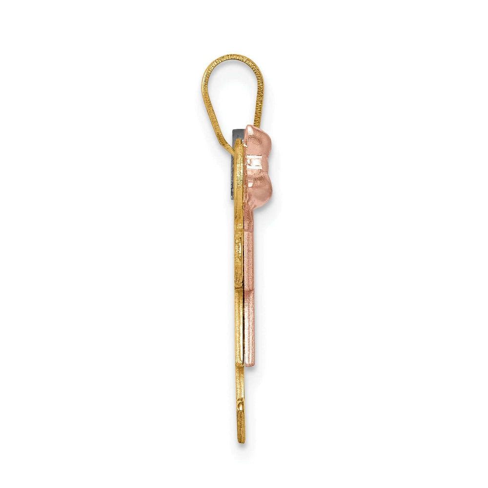 14k Tri-color Small Girl-Boy Twins Kiss Charm