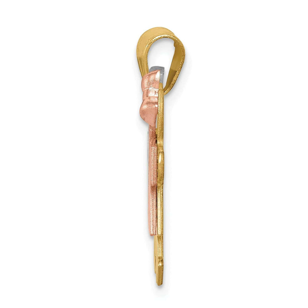 14k Tri-color Small Boy-Girl Twins Kiss Charm