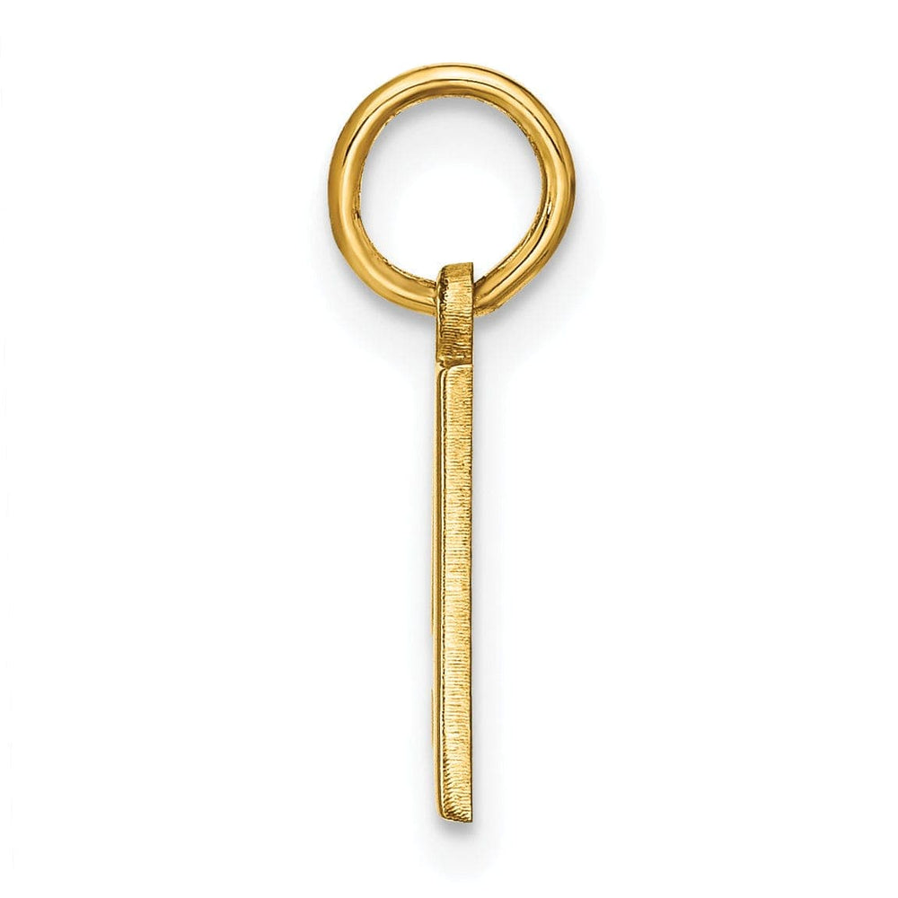 14k Yellow Gold Small Size Letter A Initial Block Pendant