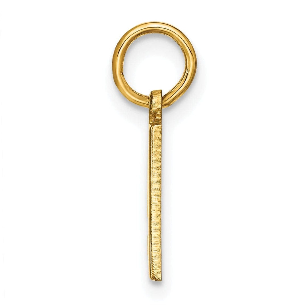 14k Yellow Gold Small Size Letter A Initial Block Pendant