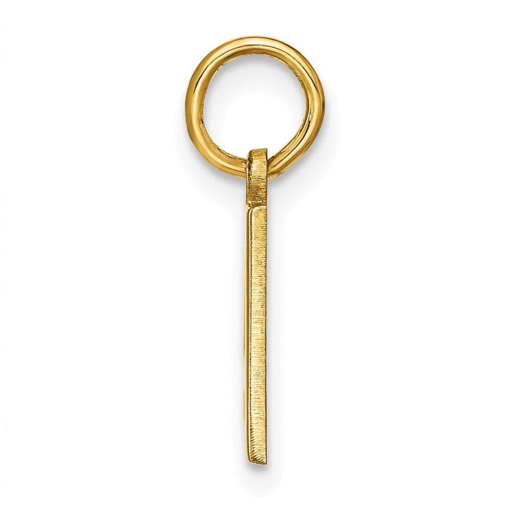 14k Yellow Gold Small Size Letter A Initial Block Pendant