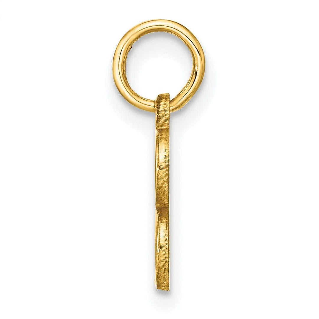 14k Yellow Gold Small Size Letter B Initial Block Pendant