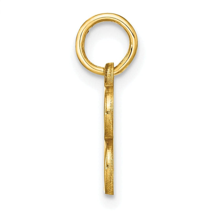 14k Yellow Gold Small Size Letter B Initial Block Pendant
