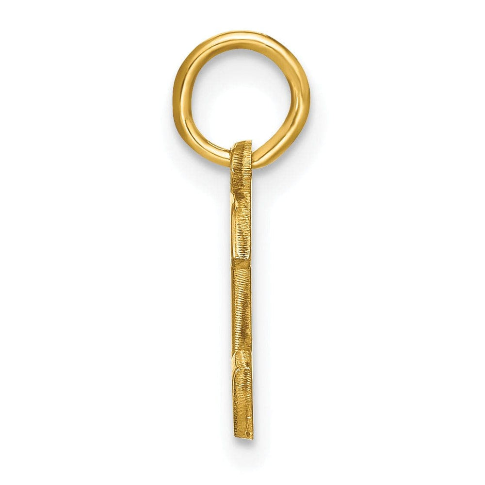 14k Yellow Gold Small Size Letter C Initial Block Pendant