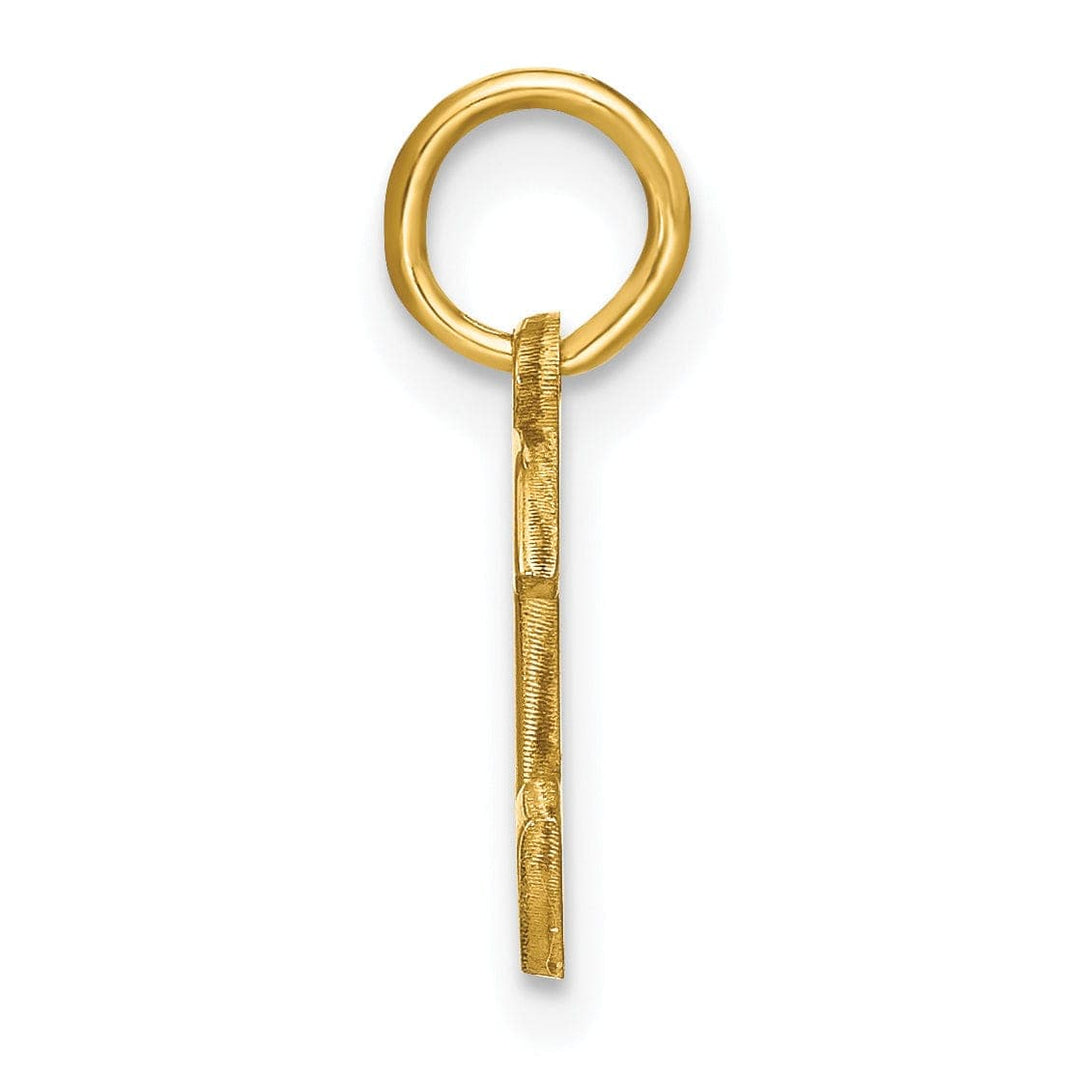 14k Yellow Gold Small Size Letter C Initial Block Pendant