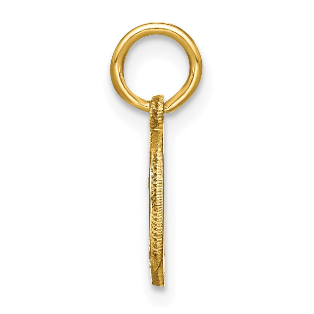 14k Yellow Gold Small Size Letter D Initial Block Pendant