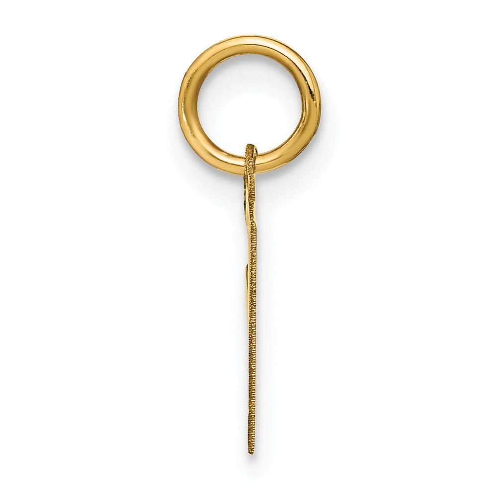 14k Yellow Gold Small Size Letter F Initial Block Pendant