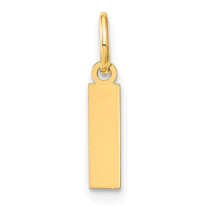 14k Yellow Gold Small Size Letter I Initial Block Pendant