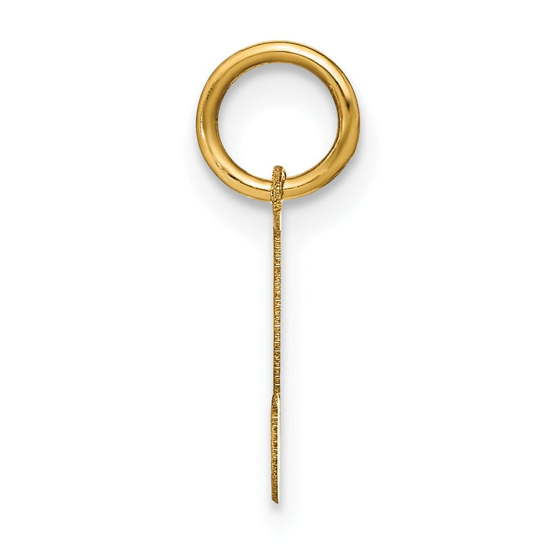 14k Yellow Gold Small Size Letter J Initial Block Pendant