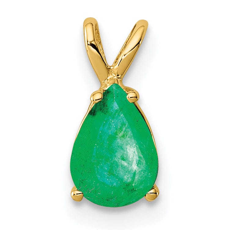 14k Yellow Gold Emerald Pendant