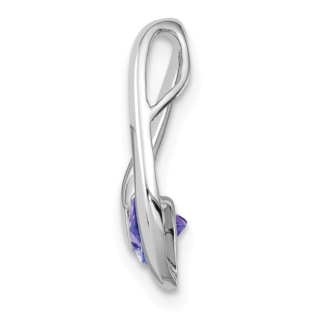 14k White Gold Polished Tanzanite Pendant