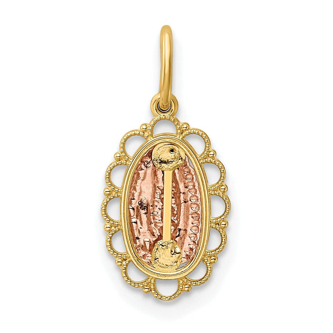 Polished 14k Two Tone Gold Guadalupe Pendant