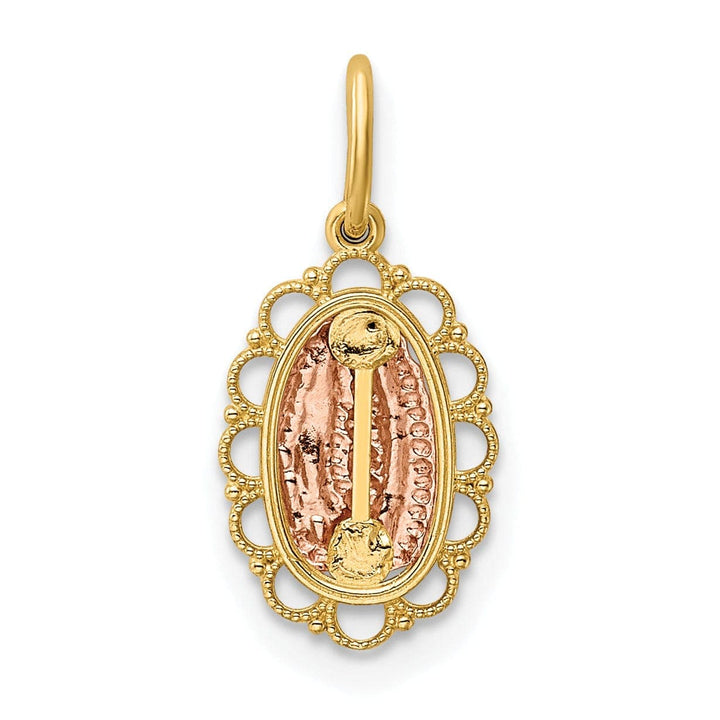 Polished 14k Two Tone Gold Guadalupe Pendant