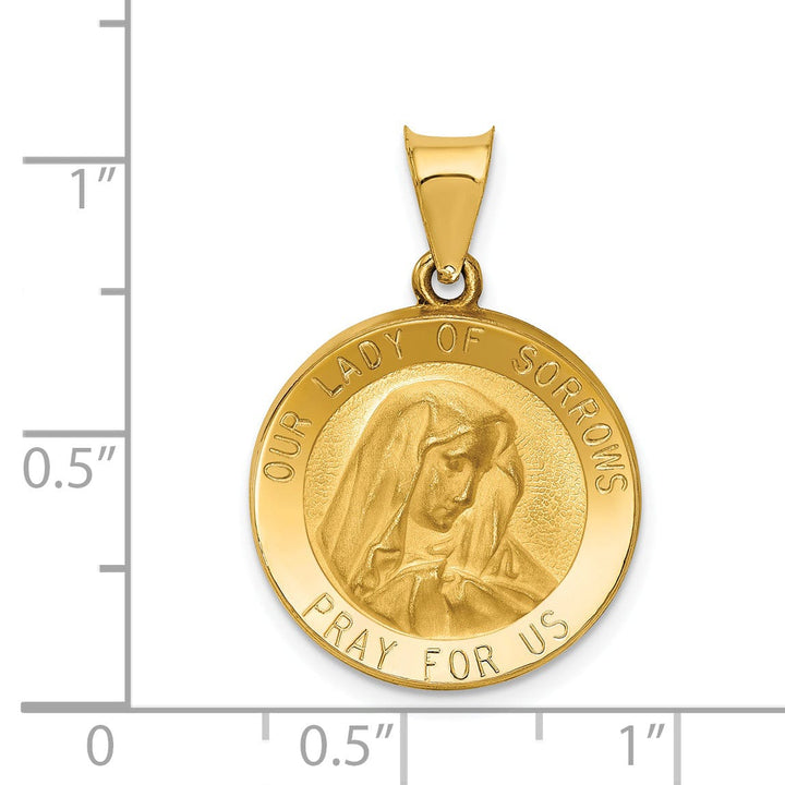 14k Yellow Gold Our Lady of Sorrows Medal