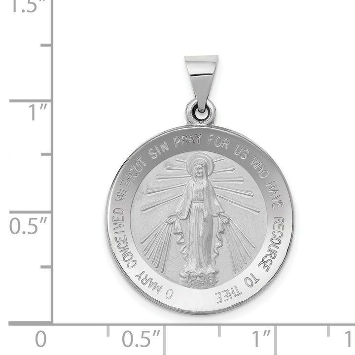 14k White Gold Miraculous Medal Pendant