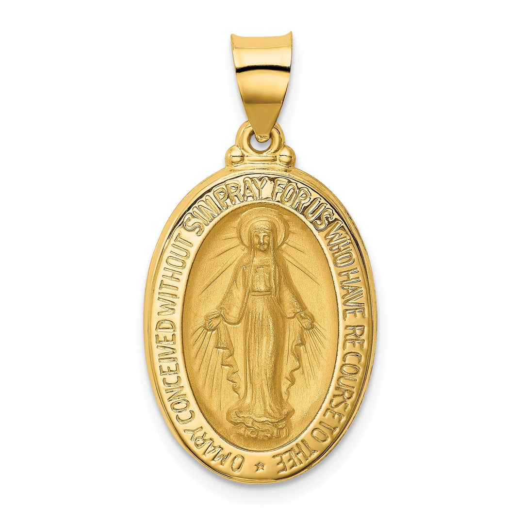 14k Yellow Gold Miraculous Medal Pendant