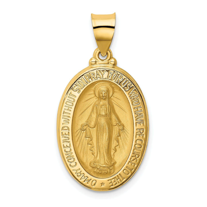 14k Yellow Gold Miraculous Medal Pendant