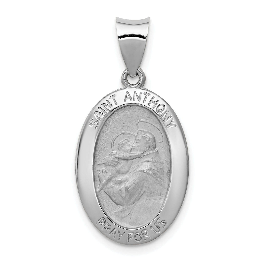 14k White Gold Saint Anthony Medal Pendant