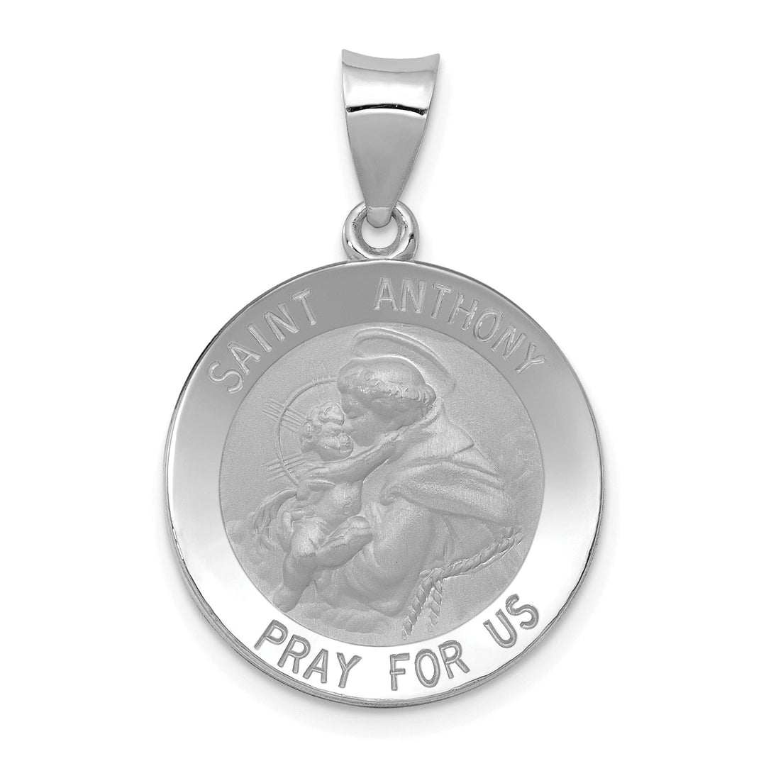14k White Gold Saint Anthony Medal Pendant