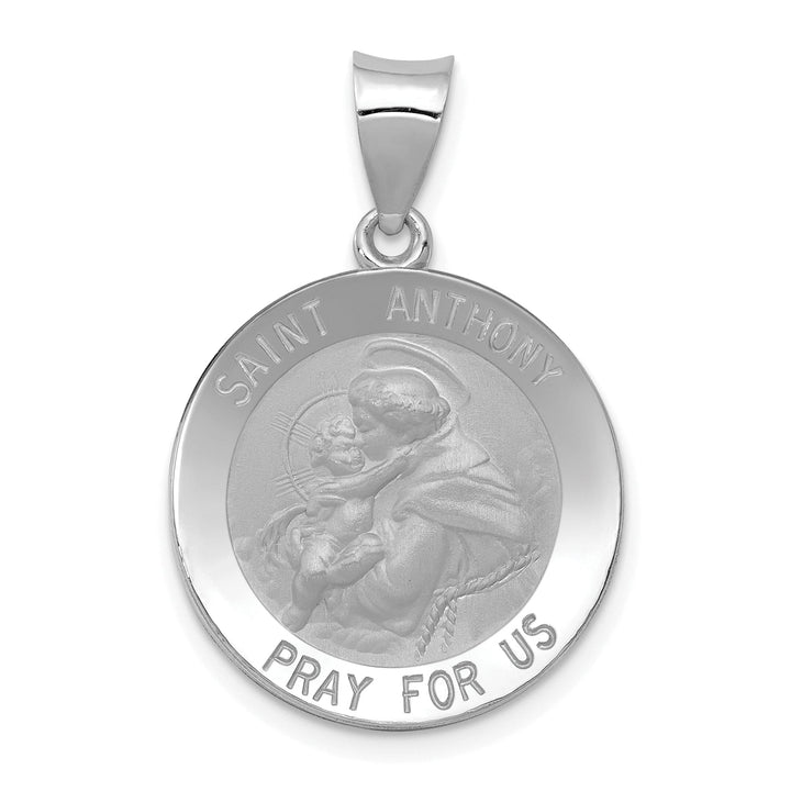 14k White Gold Saint Anthony Medal Pendant