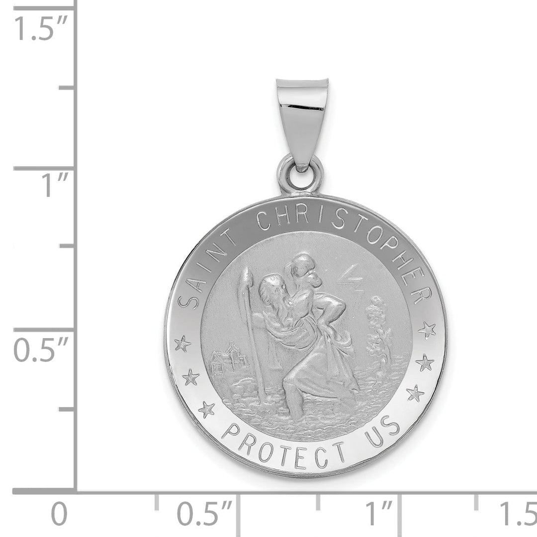 14k White Gold Saint Christopher Medal Pendant