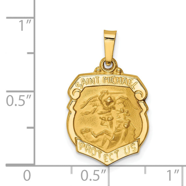 14k Yellow Gold Saint Michael Badge Medal