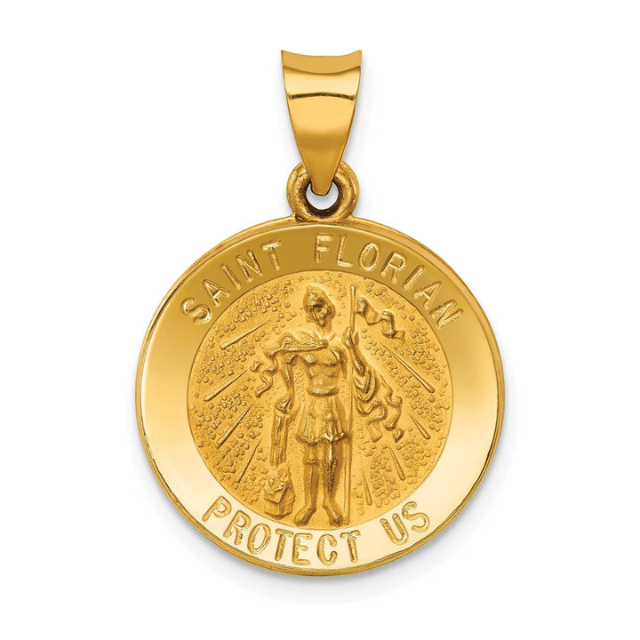 14k Yellow Gold Saint Florian Medal Pendant