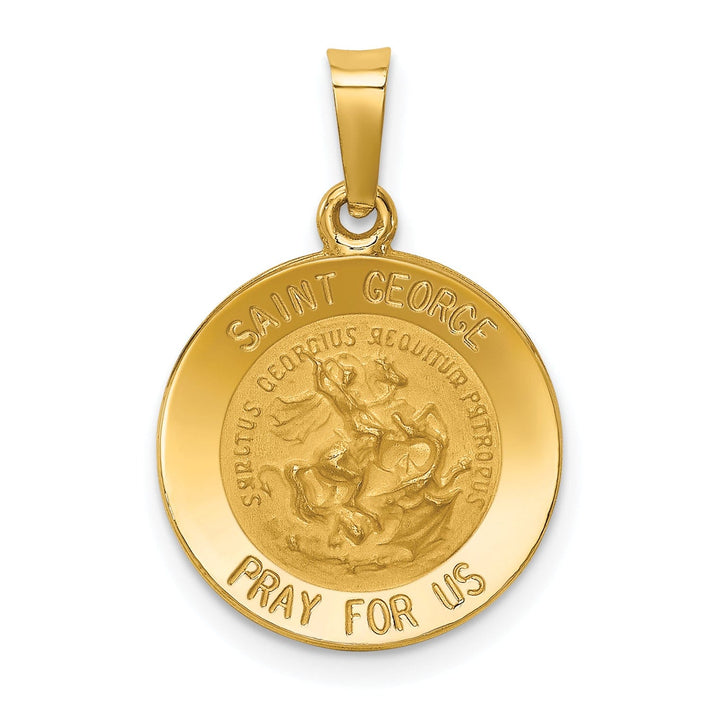 14k Yellow Gold Saint George Medal Pendant