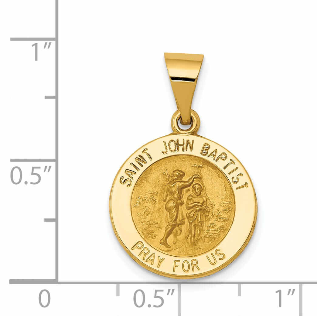 14 Yellow Gold Saint John Baptist Medal Pendant