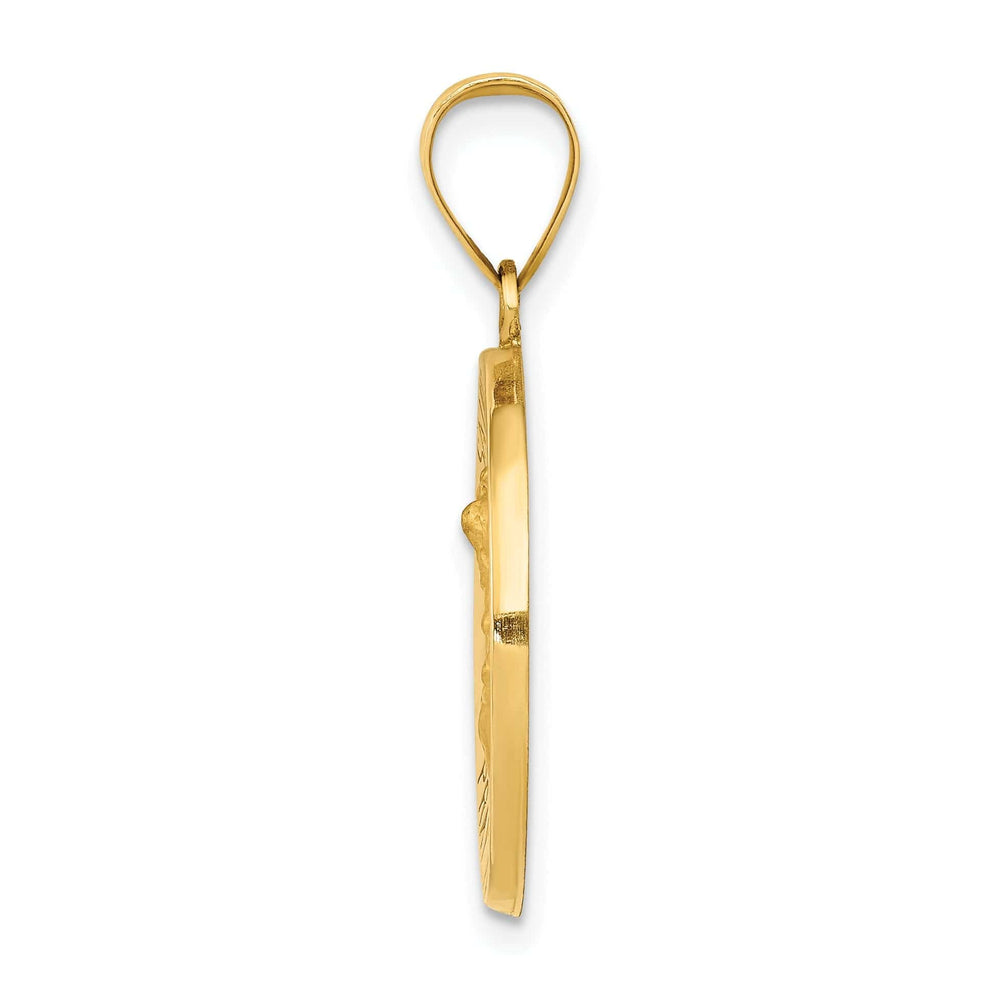 14k Yellow Gold Saint Michael Medal Pendant