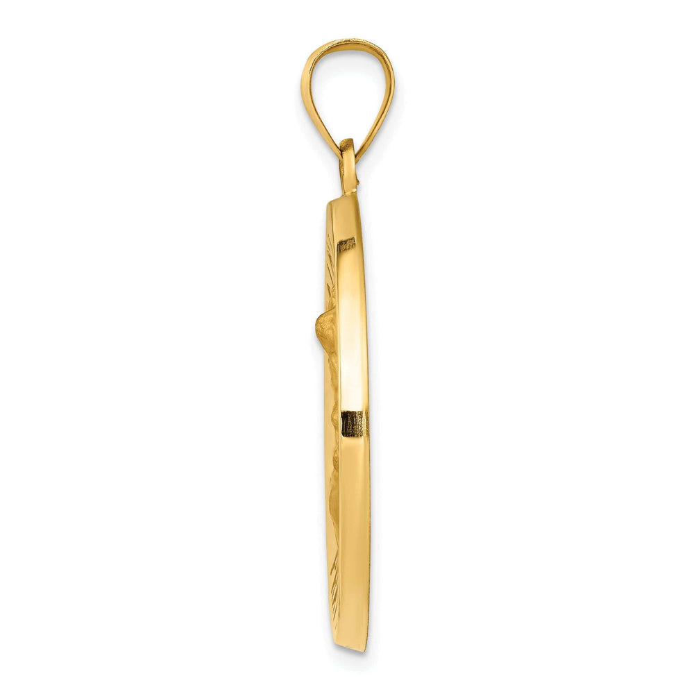14k Yellow Gold Saint Michael Medal Pendant