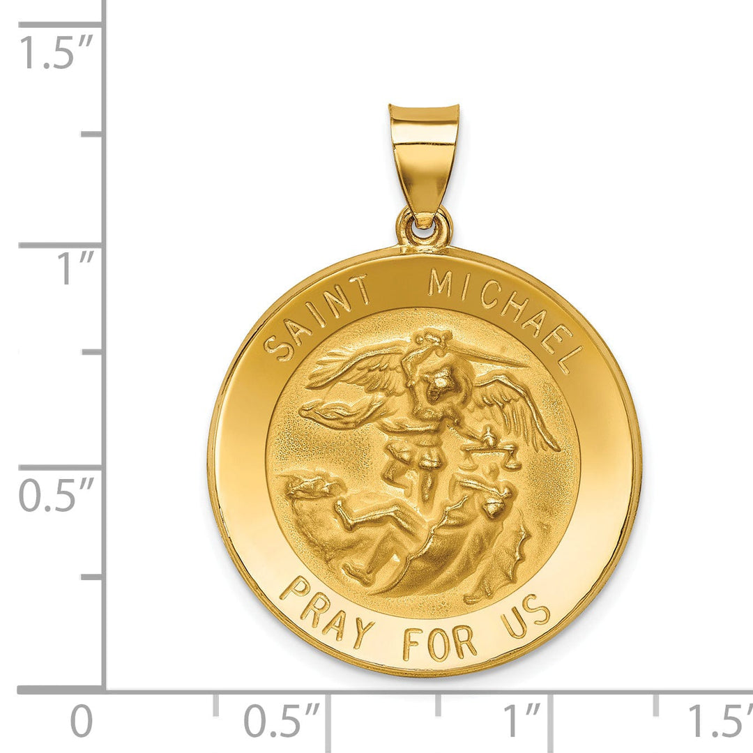 14k Yellow Gold Saint Michael Medal Pendant