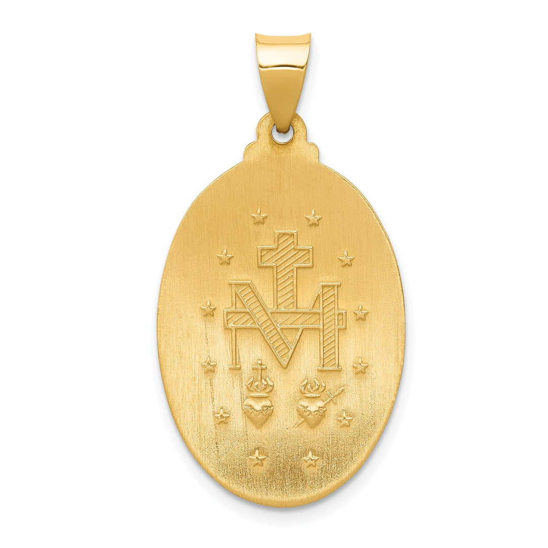 14k Yellow Gold Miraculous Medal Pendant