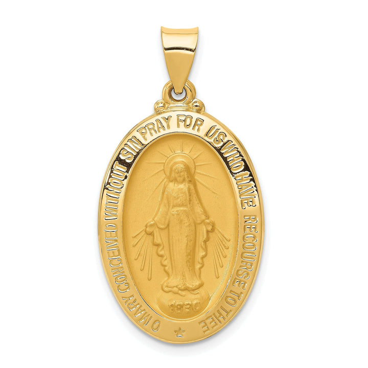 14k Yellow Gold Miraculous Medal Pendant