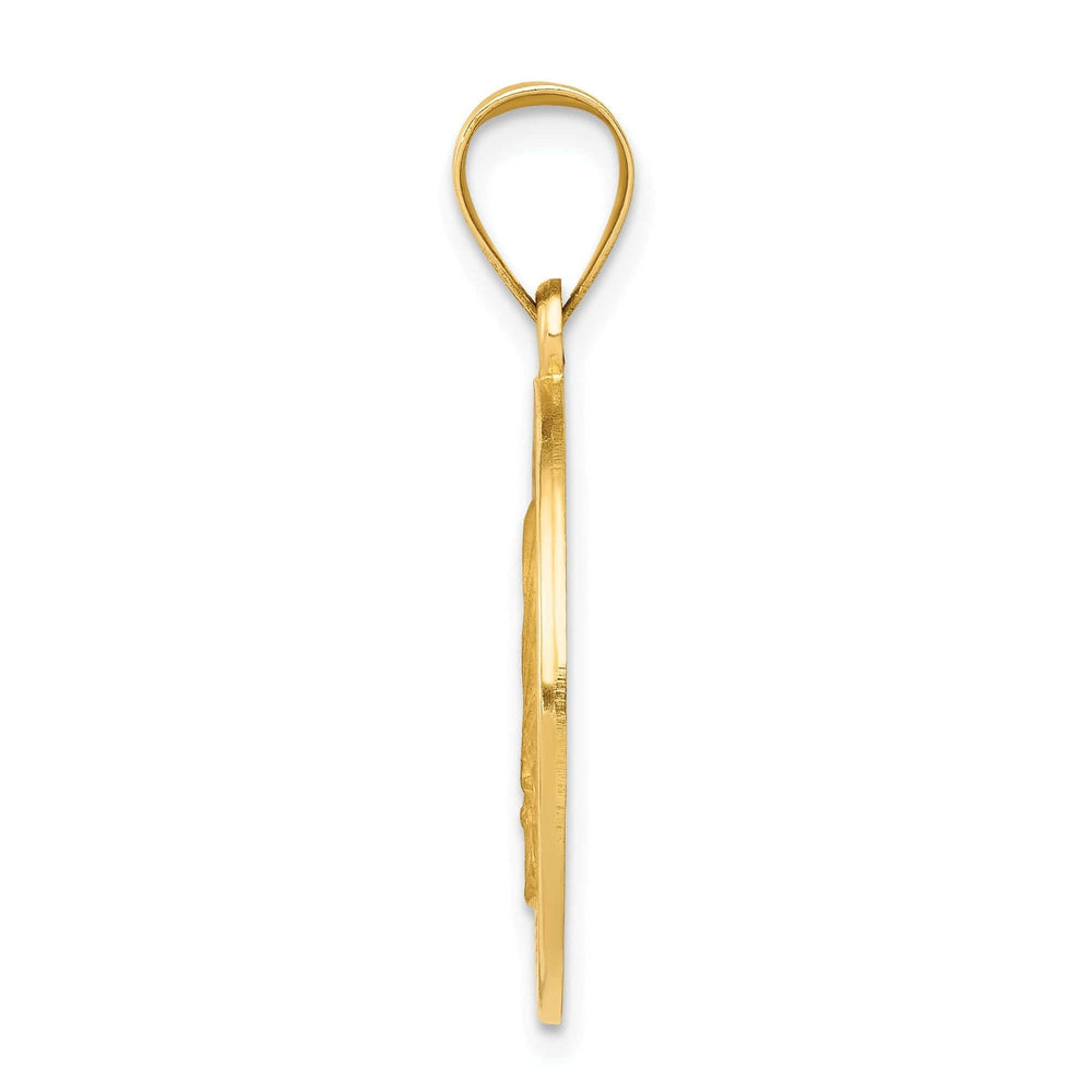 14k Yellow Gold Mother Teresa Medal Pendant