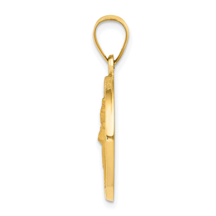 14k Yellow Gold Saint Patrick Medal Pendant