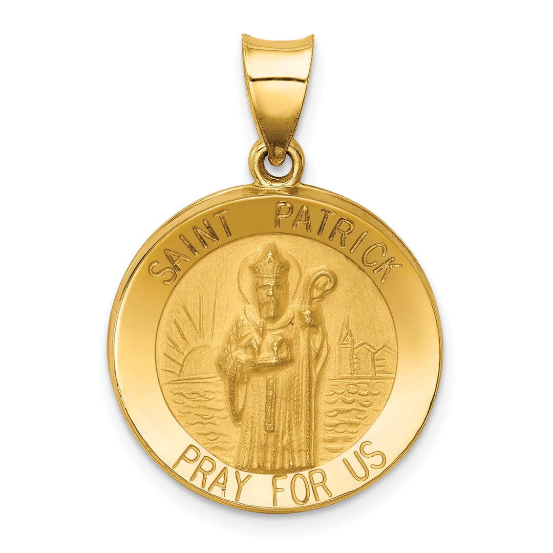 14k Yellow Gold Saint Patrick Medal Pendant