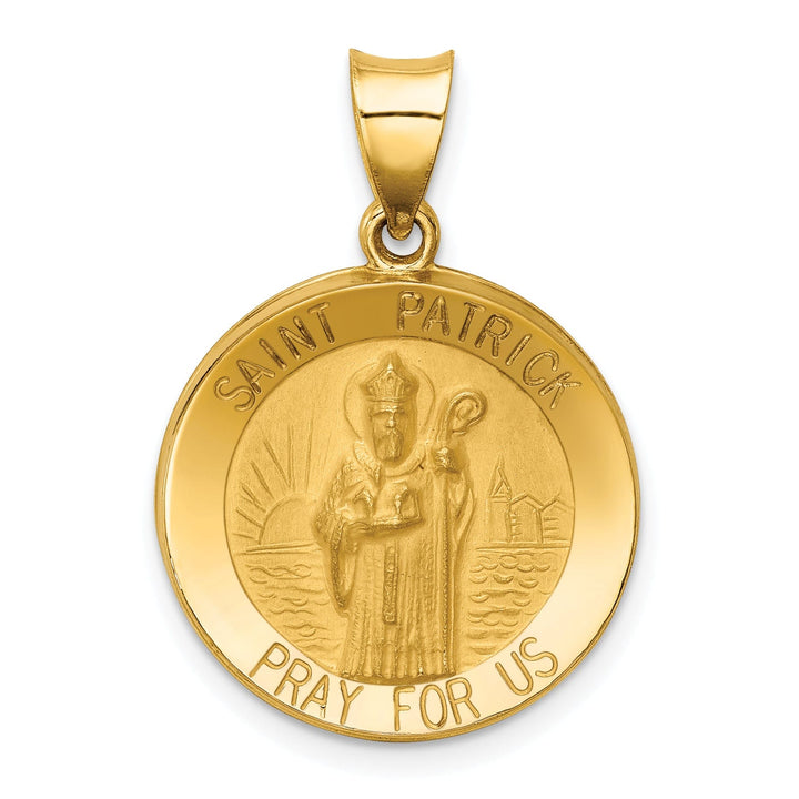14k Yellow Gold Saint Patrick Medal Pendant
