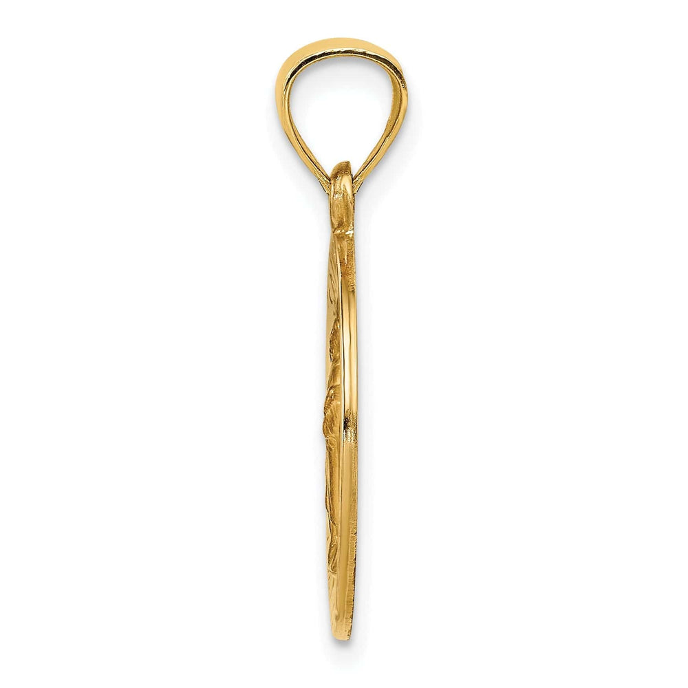 14k Yellow Gold Saint Raphael Medal Pendant