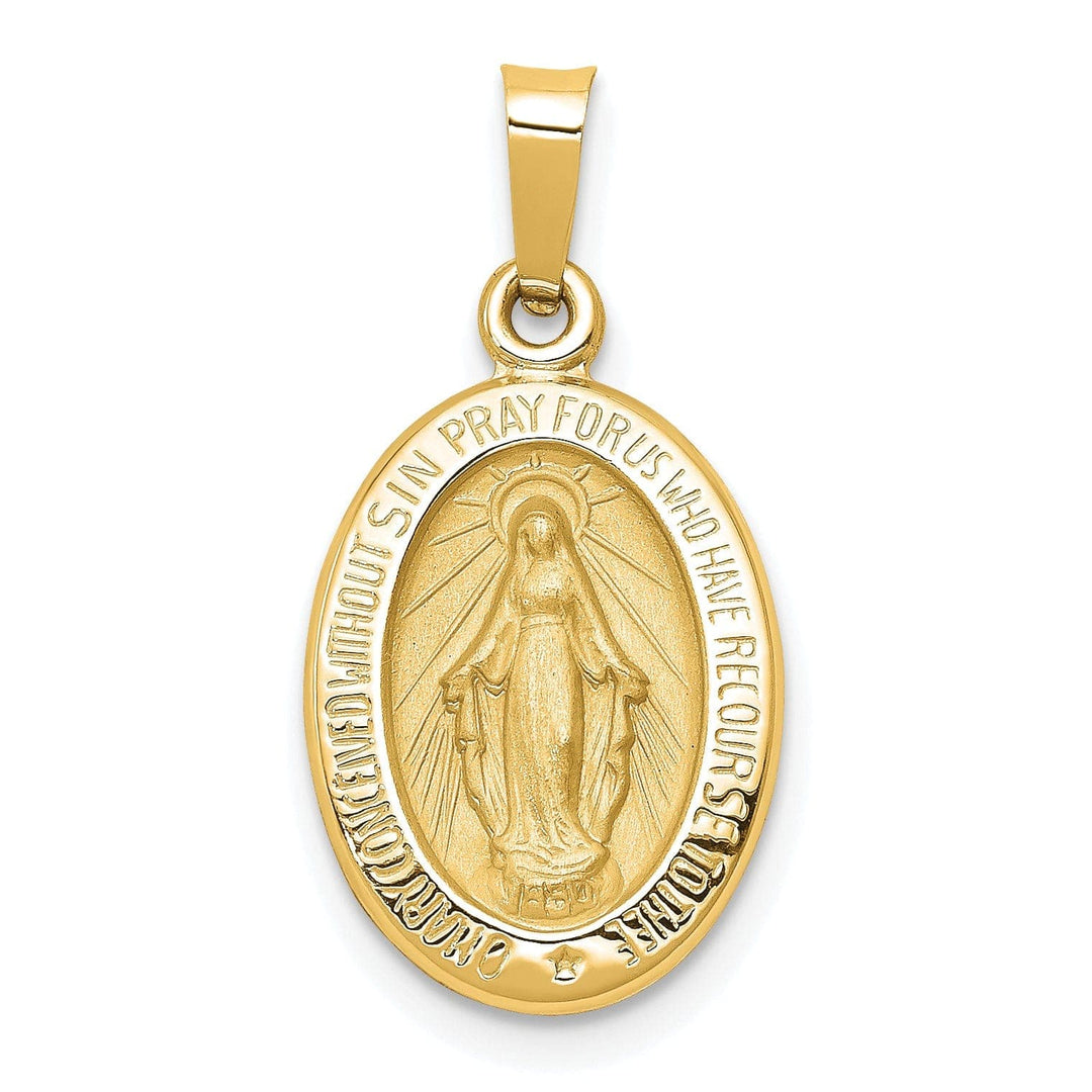 14k Yellow Gold Miraculous Medal Pendant