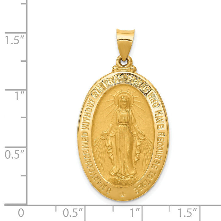 14k Yellow Gold Miraculous Medal Pendant