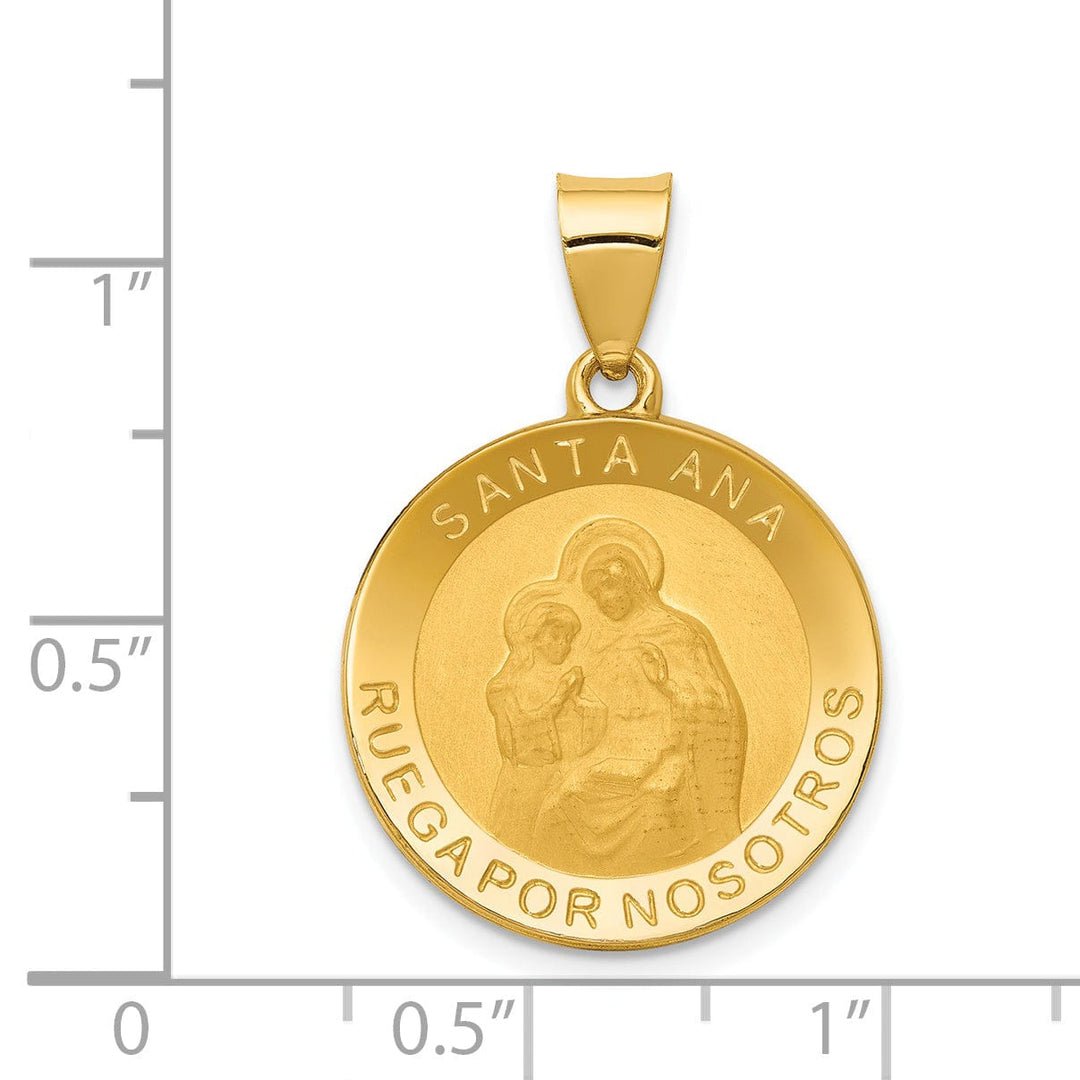 14k Yellow Gold Spanish Saint Anne Medal