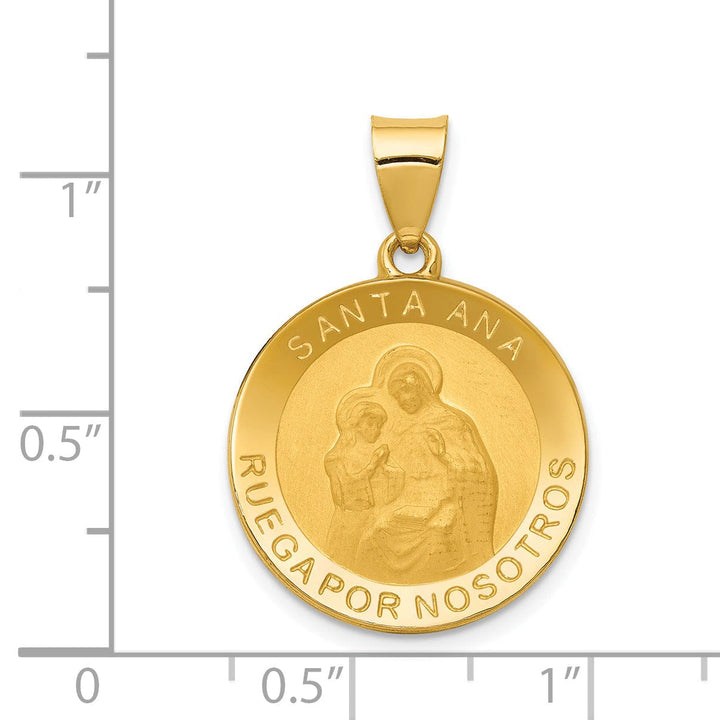 14k Yellow Gold Spanish Saint Anne Medal