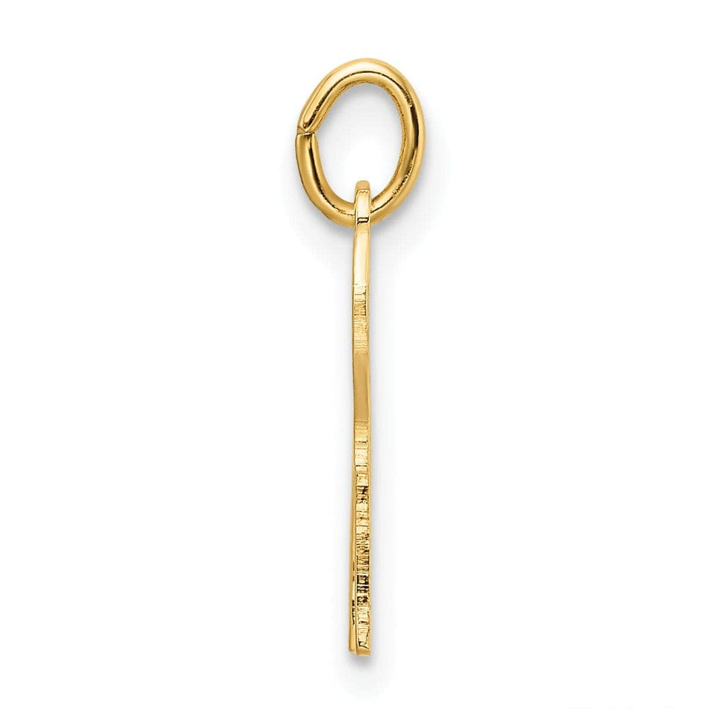 14k Yellow Gold Polish Finish Unisex Solid Chai Symbol Outline Pendant
