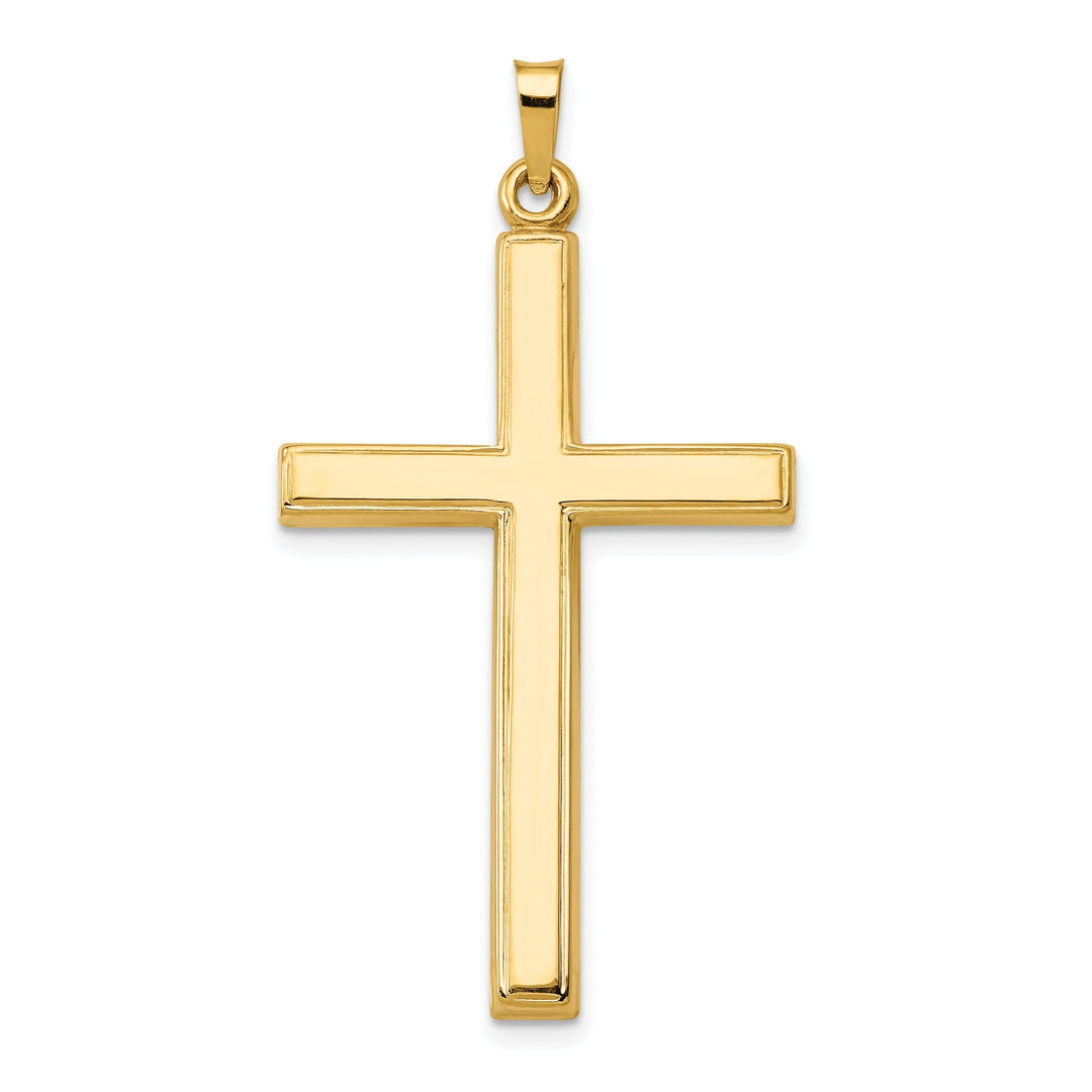 14k Yellow Gold Hollow Cross Pendant