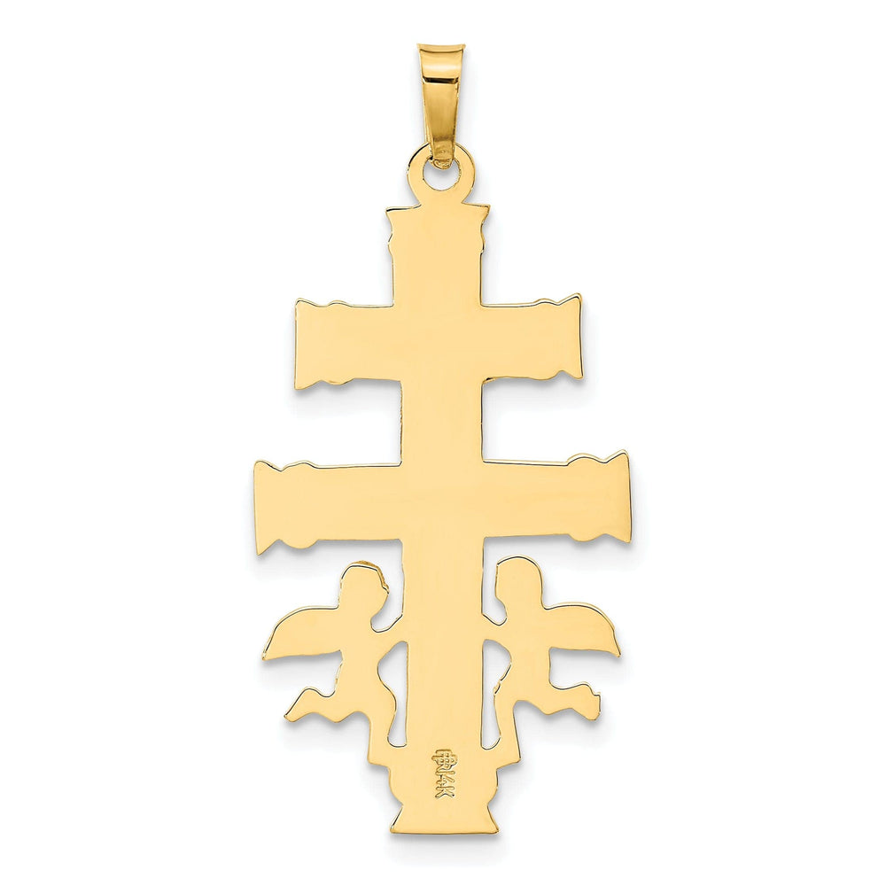 14k Two tone Gold Cara Vaca Crucifix Pendant