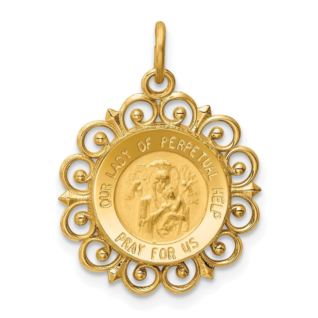14k Yellow Gold Our Lady of Perpetual Help Medal